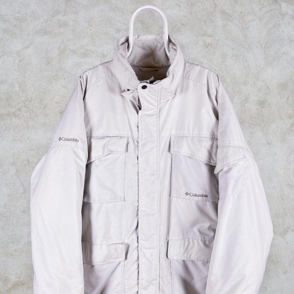 Columbia Puffer Jacket White Down Fill Mens XL - Picture 2 of 8